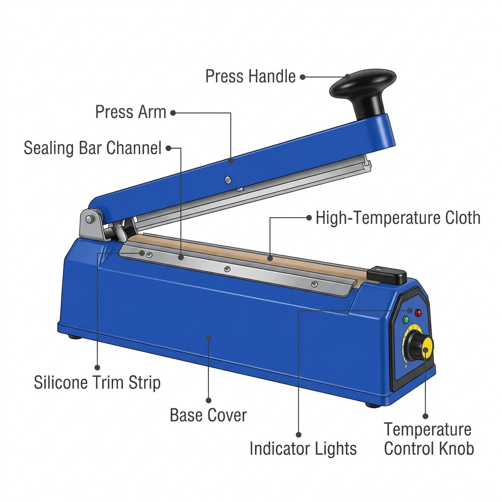 Electric Impulse Heat Sealing Machine 8 " Width