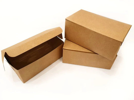 Kraft box for burgers and sandwiches 7.5x4.5x3 inches