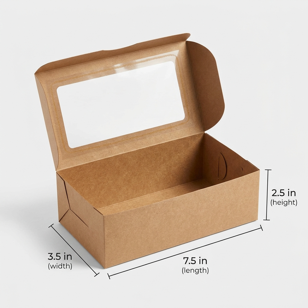 2 Donut Box with Window Kraft