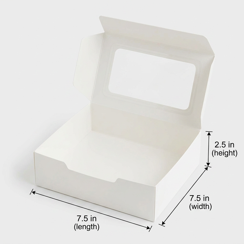 4 Donut Box with Window White