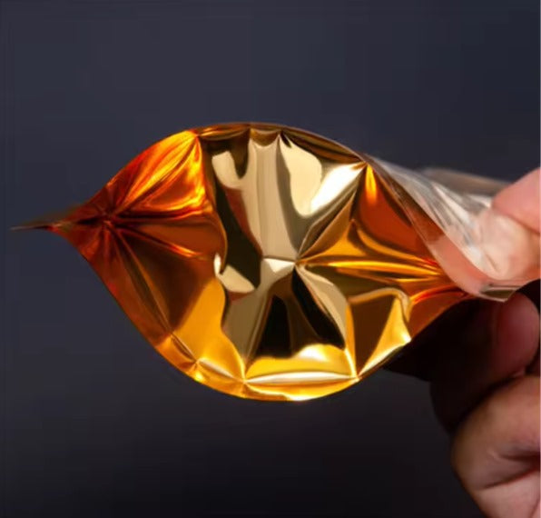 Golden Aluminum Foil Standup Pouch With Clear Window
