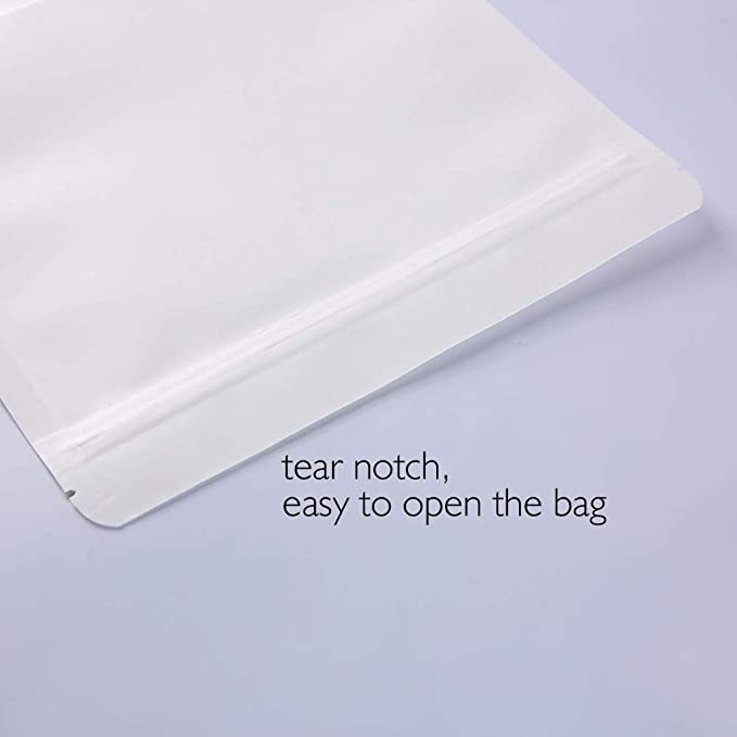 White Kraft Stand Up Pouch with Matt Window
