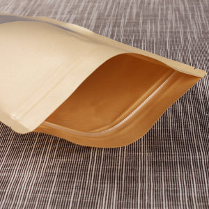 Brown Kraft Stand Up Pouch With Clear Window