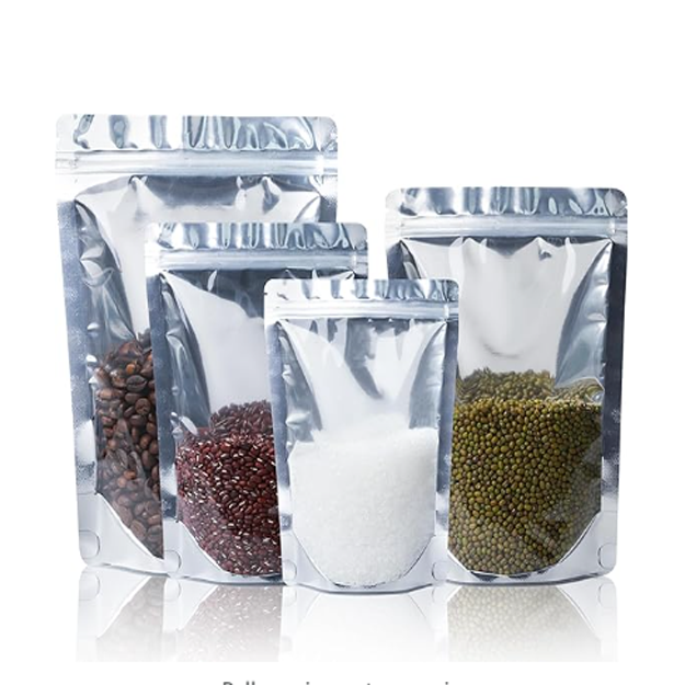 Sliver Aluminum Foil Standup Pouch With Clear Window
