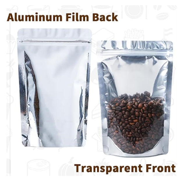 Sliver Aluminum Foil Standup Pouch With Clear Window