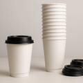 8oz white double wall paper coffee cup premium insulated takeaway cup – PackItUp Pakistan