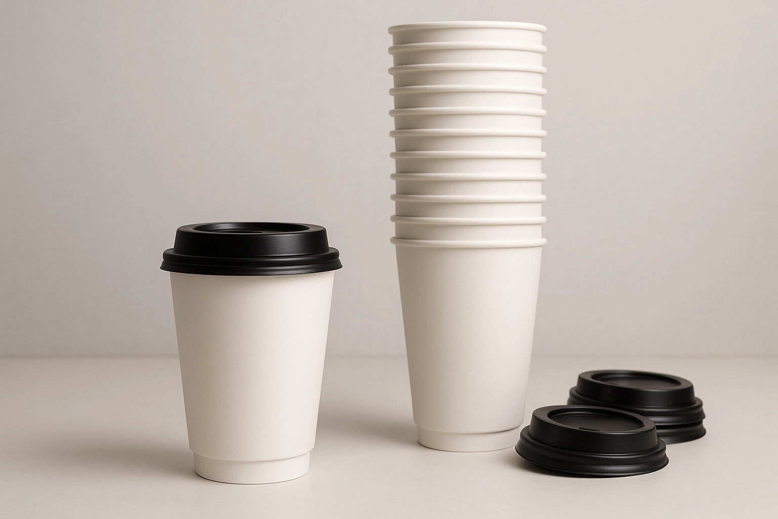 8oz white double wall paper coffee cup premium insulated takeaway cup – PackItUp Pakistan