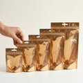 Golden Aluminum Foil Stand Up Pouch with Clear Window
