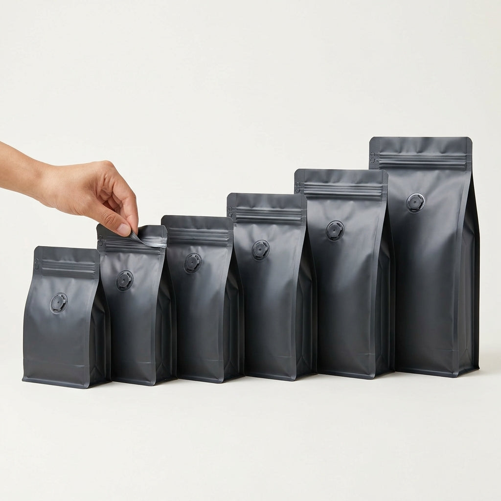 Flat Bottom Side Zipper Bag with Air Valve