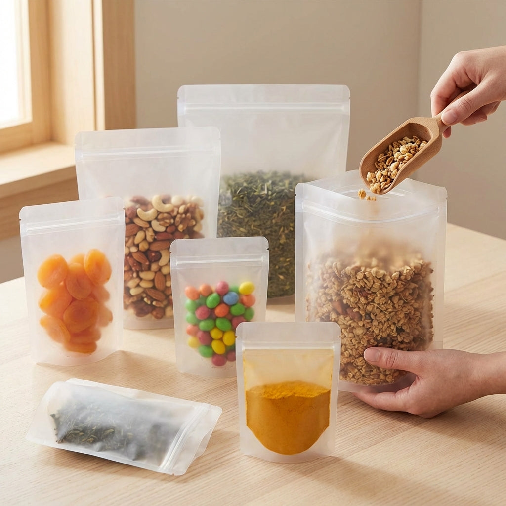 Frosted Stand Up Pouch with Zipper