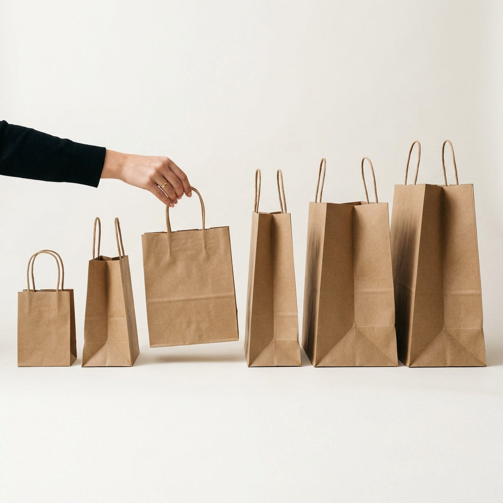 Kraft Paper Bags with Handle (Multiple Variants)