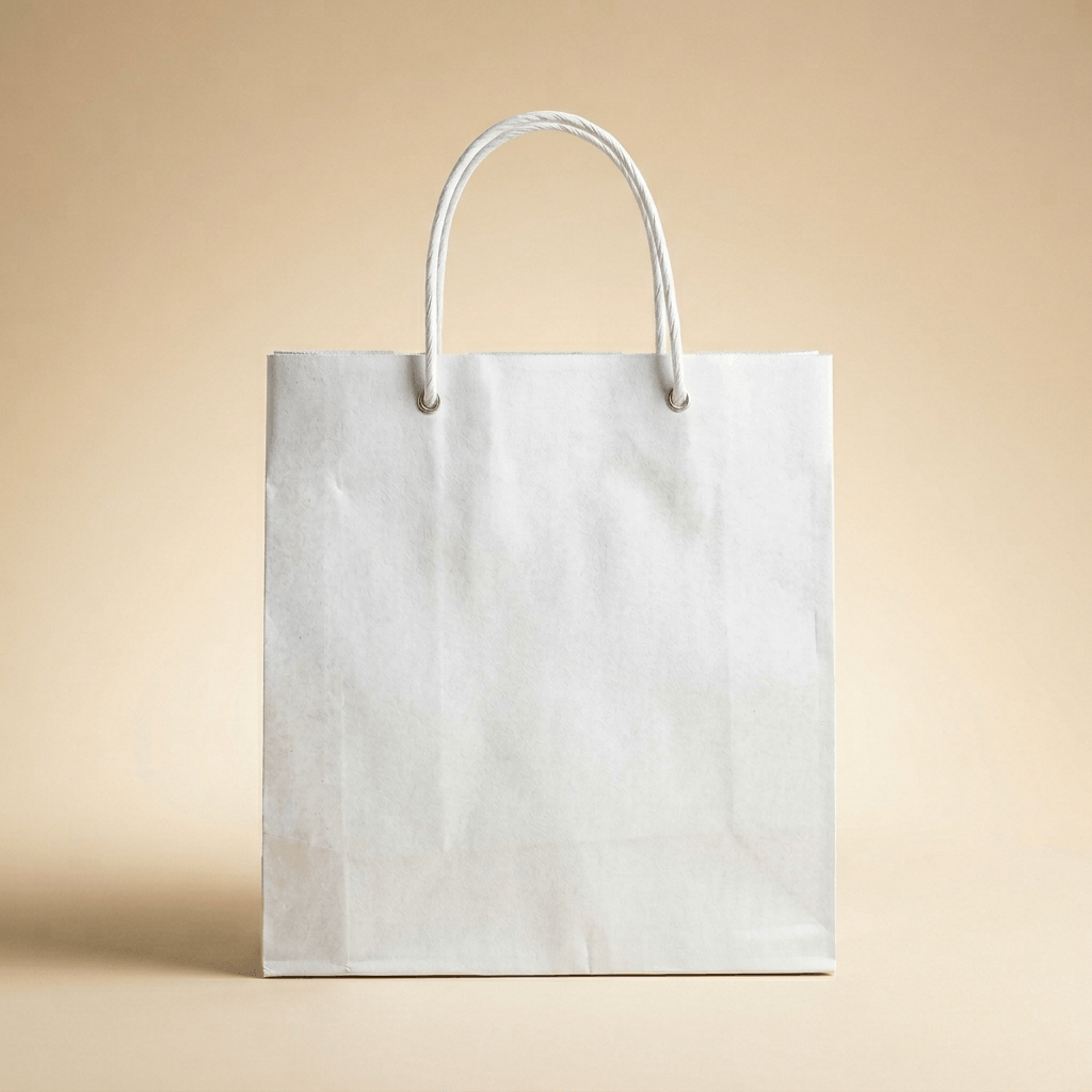White Kraft Twisted Handle Bag (9x9x5)