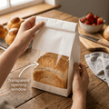 White Kraft Toast Bag with Tie Tab