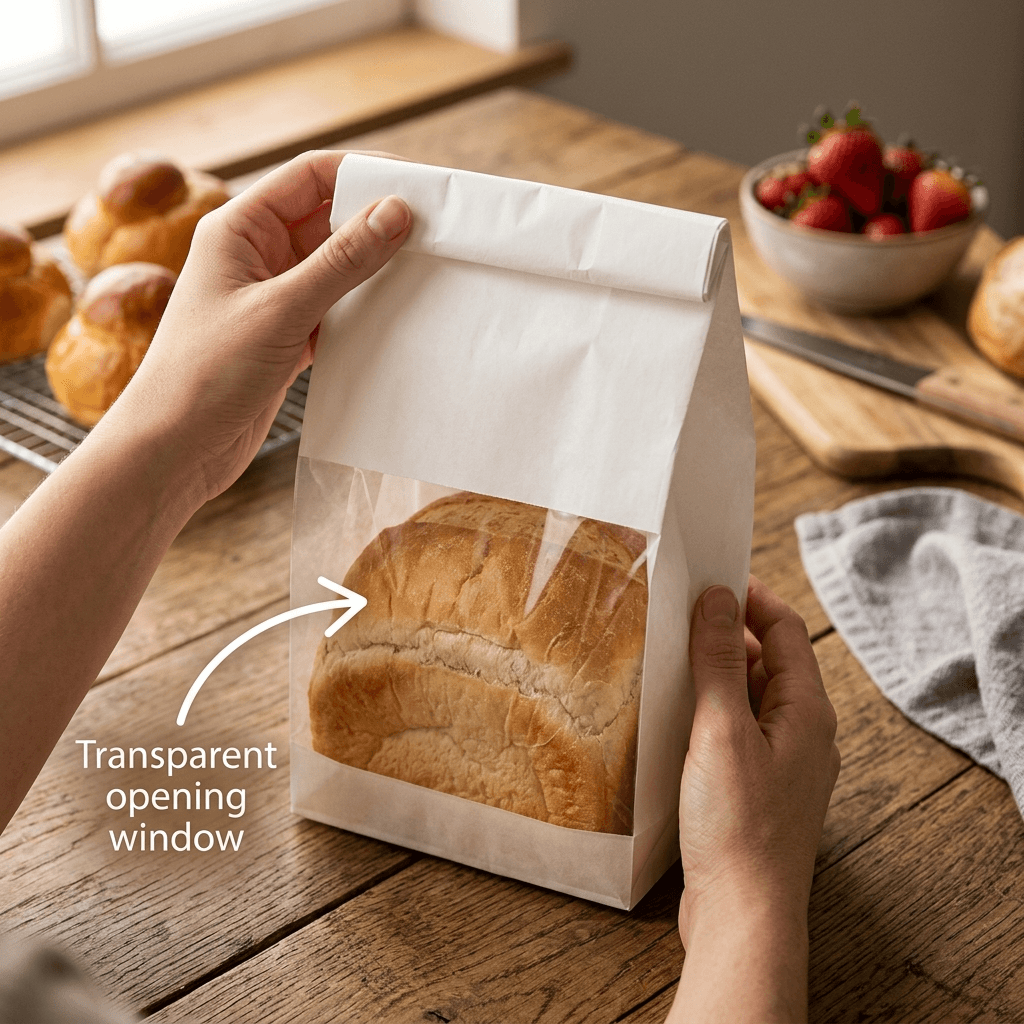 White Kraft Toast Bag with Tie Tab
