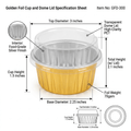 Premium Mini Gold Aluminum Foil Cup with Clear Dome Lid (130ml)– Oven-Safe Disposable Baking & Dessert Cup