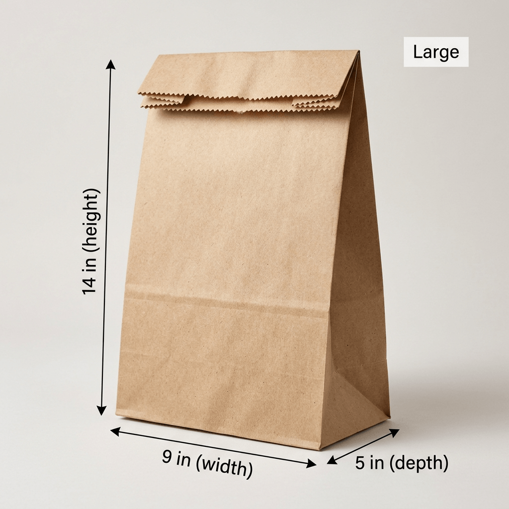Takeaway bag large 14" x 9" x 5"