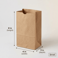 Kraft Takeaway Bag – Small 8 × 4 × 3 in