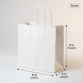 White Kraft Twisted Handle Bag (9x9x5)