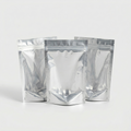 Silver Aluminum Foil Stand Up Pouch With Clear Window