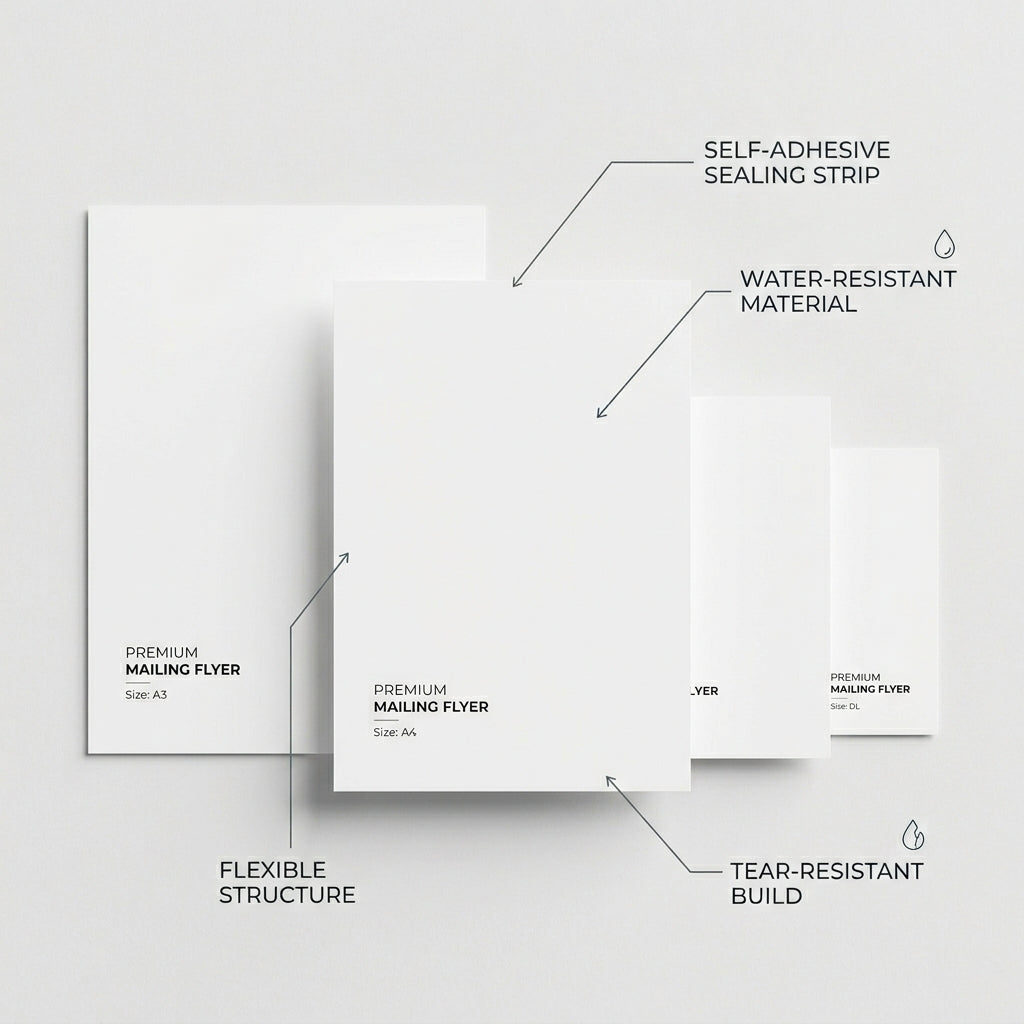 Courier Mailing Flyers with Pocket (White)