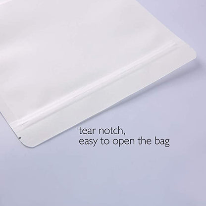White Kraft Stand Up Pouch with Matt Window