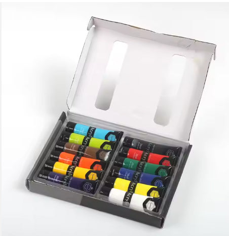 Keep Smiling ACRYLIC PAINT Set |  Rich & Vibrant Colors  12 x30ML Tubes For Endless Creativity & Artistic Masterpieces