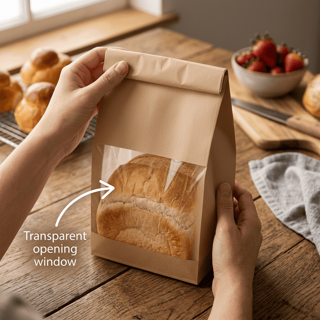 Brown Kraft Toast Bag with Tie Tab